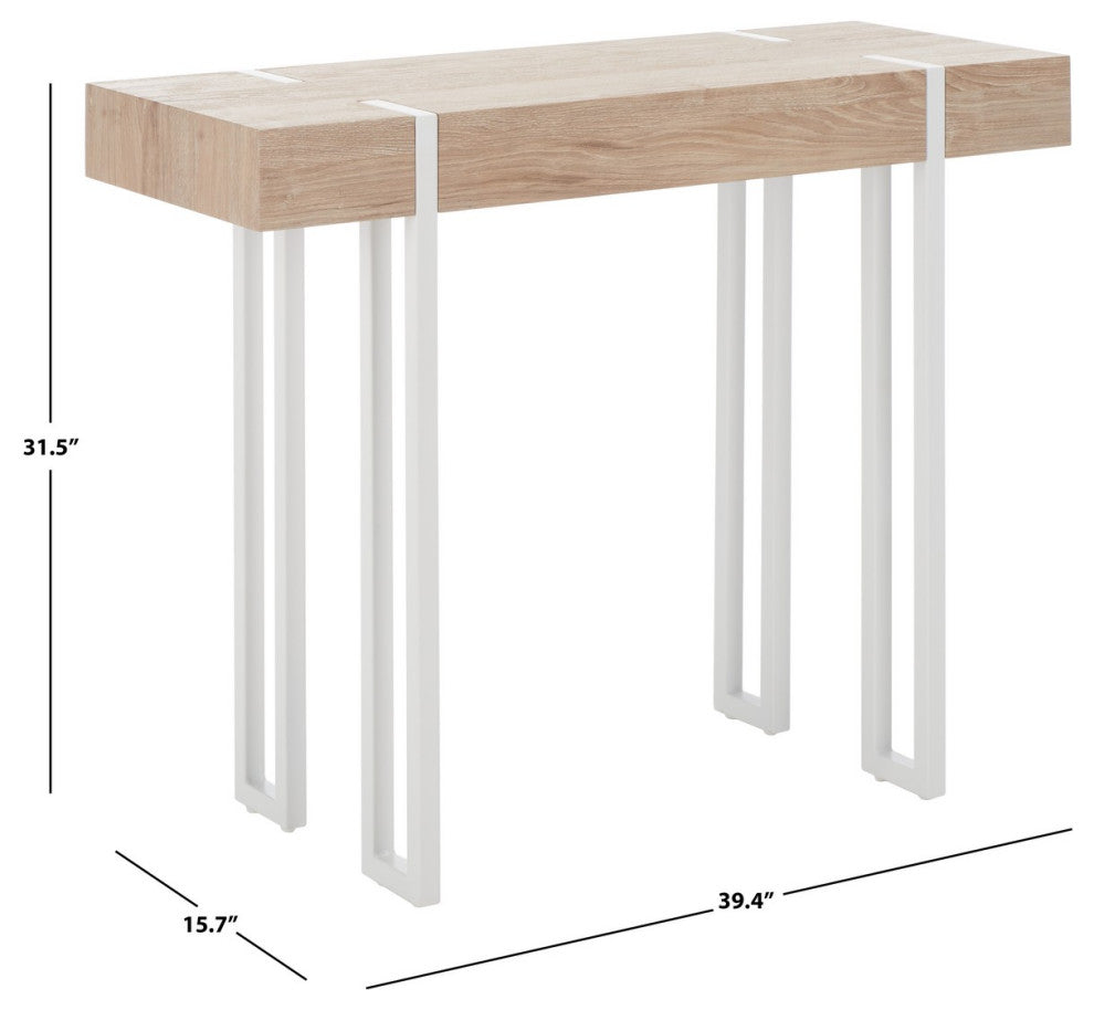 Safavieh Aberton Console Table, Natural/White