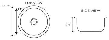 Nantucket Sinks Hyannis-18 18 inch Fireclay Round Bar-Prep Sink In White
