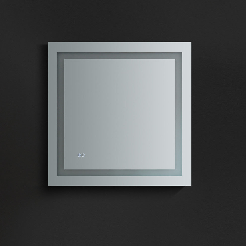 Santo Bathroom Mirror With LED Lighting and Defogger, 24"x30", 30"x30"