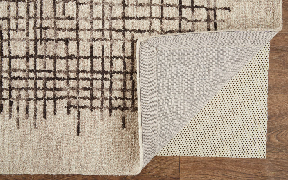 Weave & Wander Carrick Architectural Rug, Beige/Brown, 3'6"x5'6"