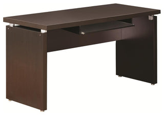 Benzara BM172233 Computer Desk with Keyboard Tray, Cappuccino