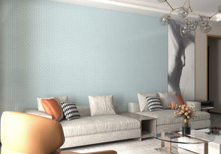 CastelloUSA Anacleto Ceramic Pressed 1"x2" Mosaic Tile, Light Blue