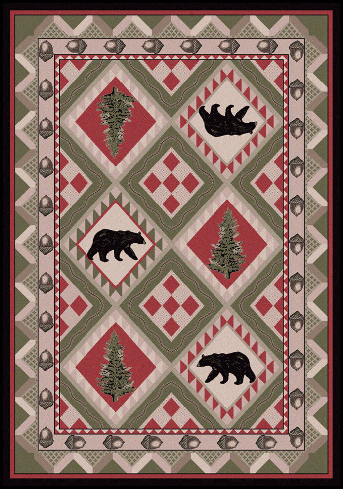 Quilted Forest, Green, 5'x8'