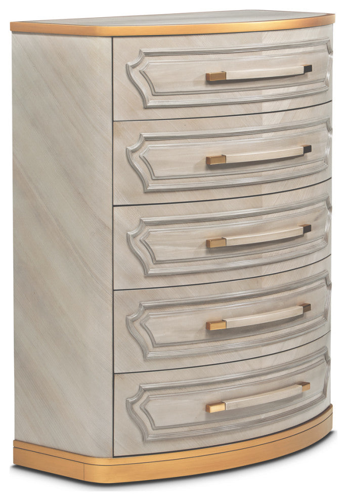 St. Charles 5-Drawer Highboy Chest, Dove Gray