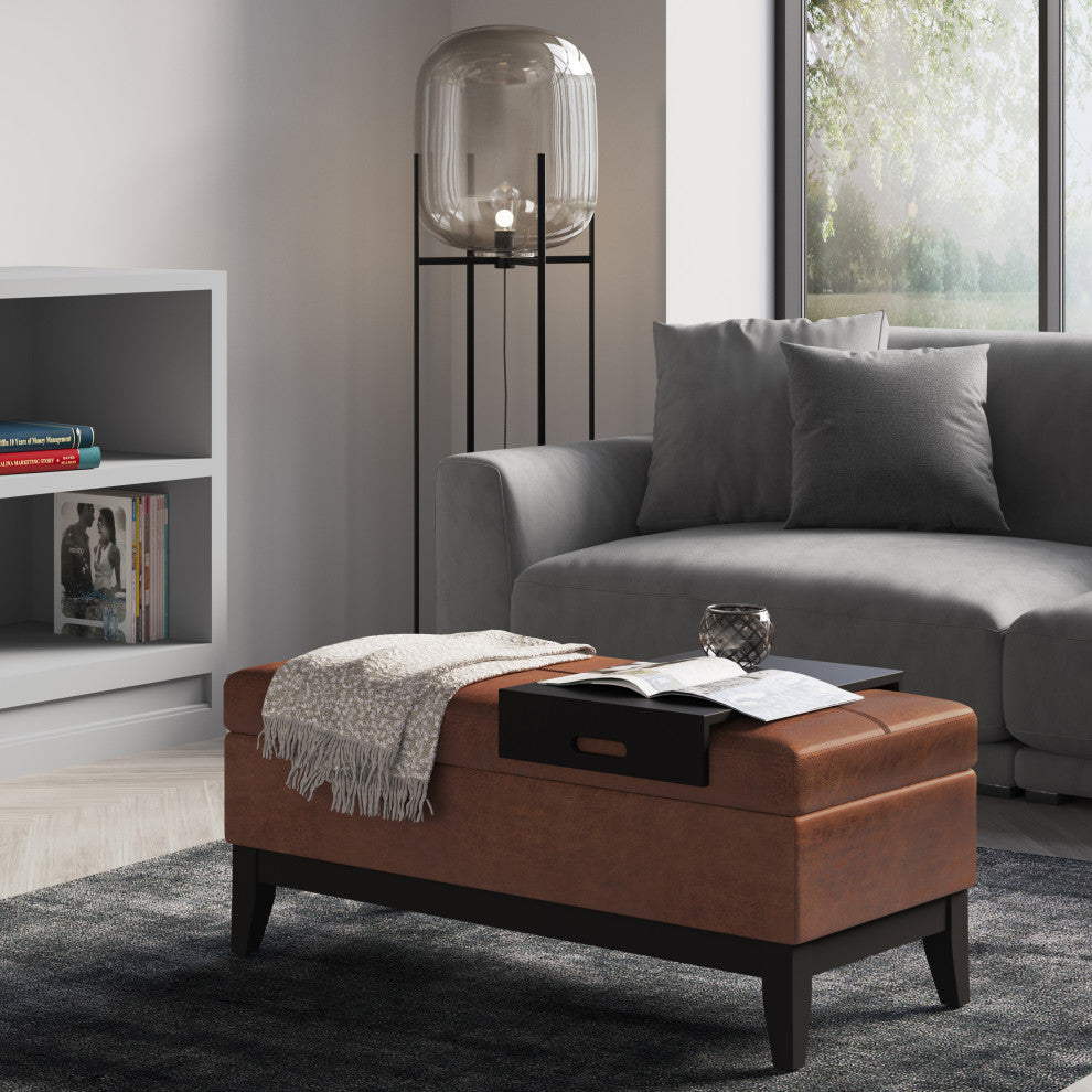 Oregon Storage Ottoman Bench with Tray
