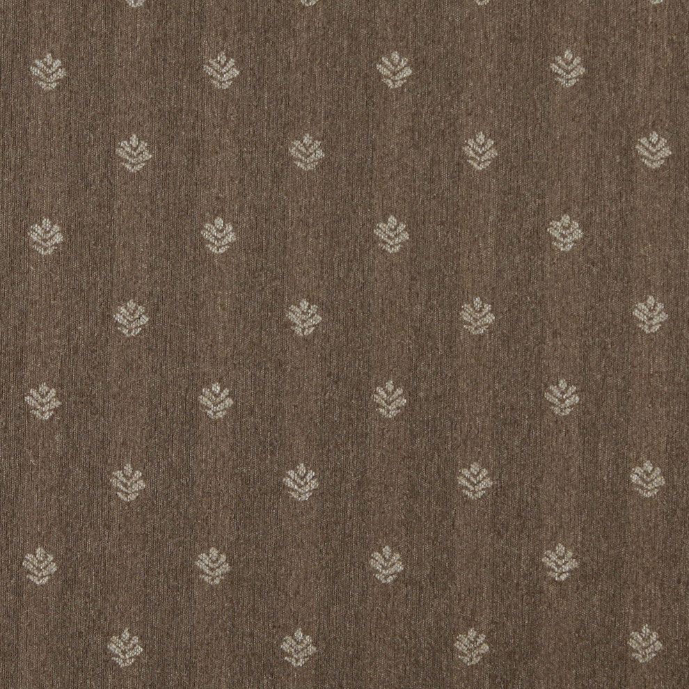 Two Toned Brown Leaves Country Tweed Upholstery Fabric By The Yard