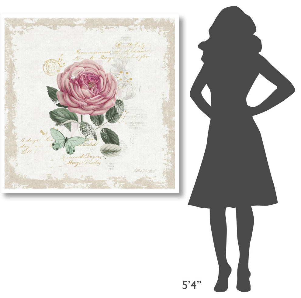 "French Romance IV Distressed" Digital Paper Print by Katie Pertiet, 42"x42"
