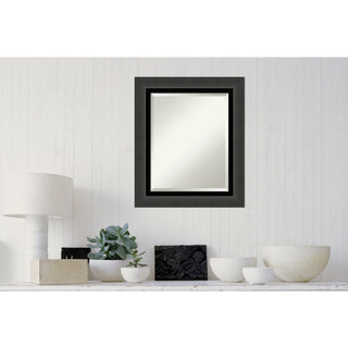 Tuxedo Black Beveled Bathroom Wall Mirror - 21 x 25 in.