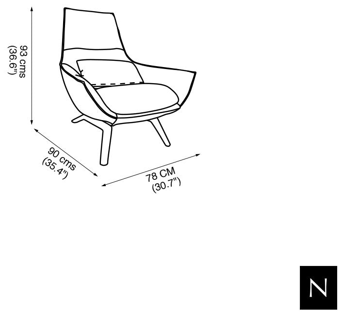 Nativa Interiors Matteo Geniune Leather Chair, Charcoal