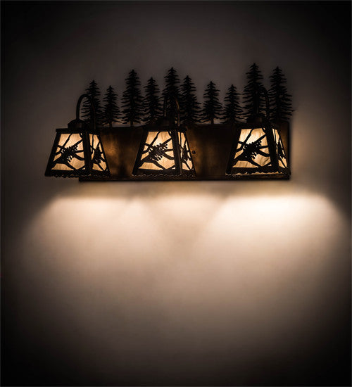 28 Wide Spruce Pine 3 Light Vanity Light