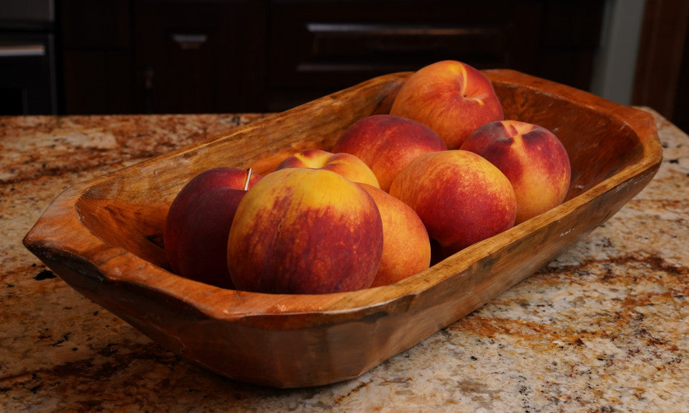 Food Safe Deep Wooden Dough Bowl With Handles
