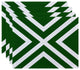 "x" Marks The Spot Stripes Print Placement, Leaf Green, Set of 4