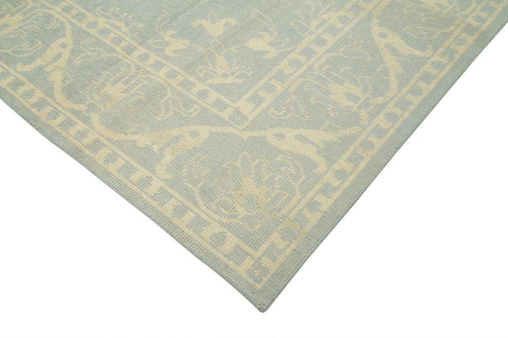 Rug N Carpet - Handmade Oriental 8' 10" x 11' 9" Wool Beige Oushak Rug