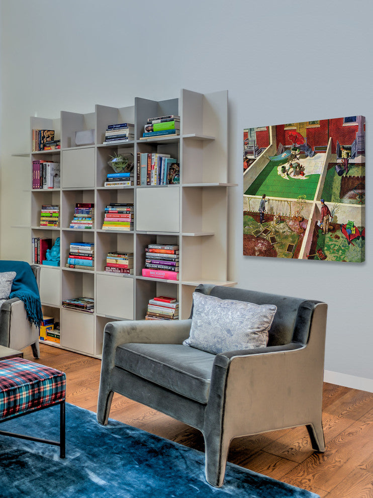 "Painting the Patio Green" Print on Canvas by Thornton Utz