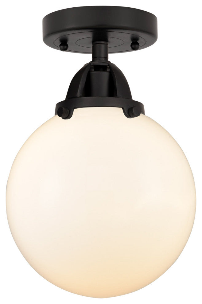 INNOVATIONS LIGHTING 288-1C-BK-G201-8 Beacon 1 Light 8 inch Semi-Flush Mount