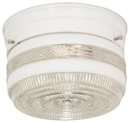 Nuvo 1-Light Incandescent Close-to-Ceiling Light Fixture, White