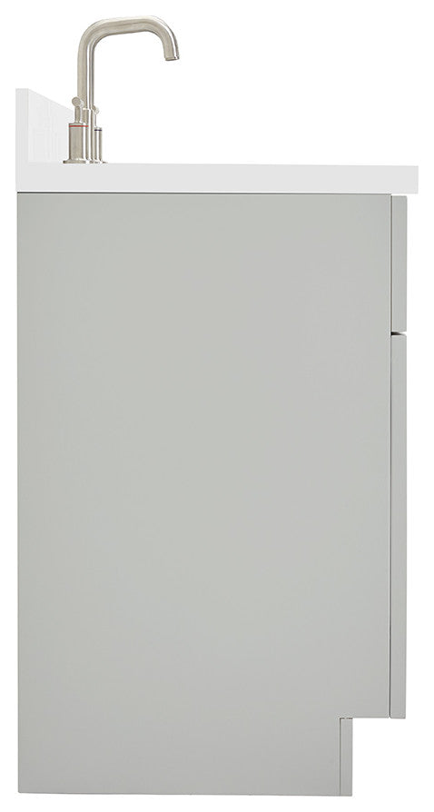Ariel Hamlet 37" Left Oval Sink Bath Vanity White Quartz Grey