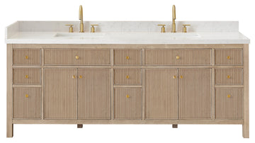 Cerrito Bathroom Vanity, Natural Oak, 84" Double, Without Mirror