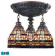 ELK Lighting Mix-n-Match 3-Light LED Semi Flushmount, Aged Walnut