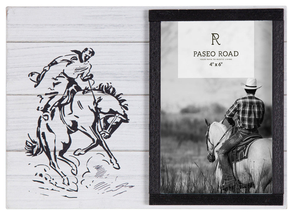 Ranch Life Picture Frame, 4"x6", Bronc Rider, 1 Piece