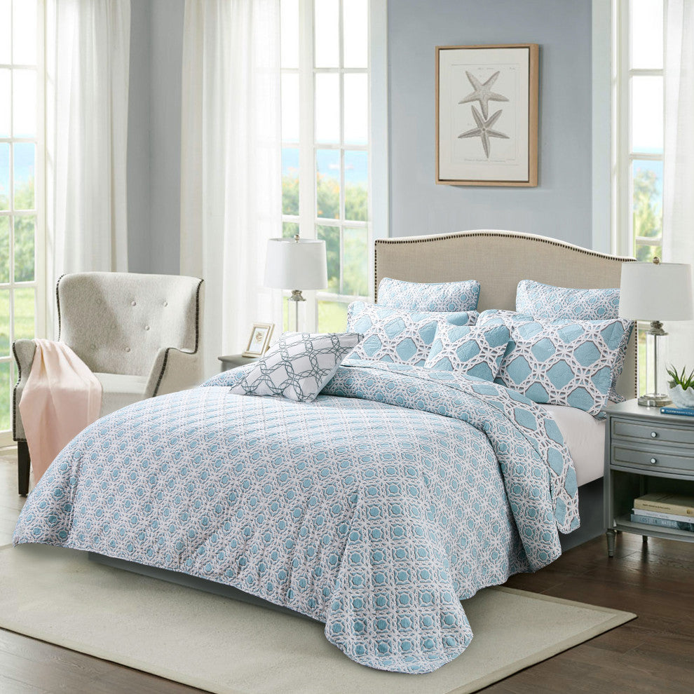 Monroe Quilted 7 Piece Bed Spread Set, Monroe, Queen