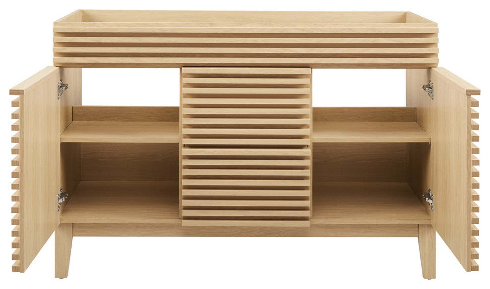 Render 48" Double Bathroom Vanity Cabinet, Oak