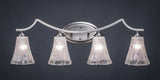 Zilo 4 Light Bath Bar, 5.5" Fluted Frosted Crystal Glass