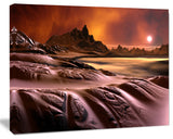 3D Rendered Alien Planet, Landscape Canvas Art Print, 20"x12"
