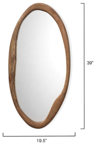 Organic Mango Wood Oval Mirror
