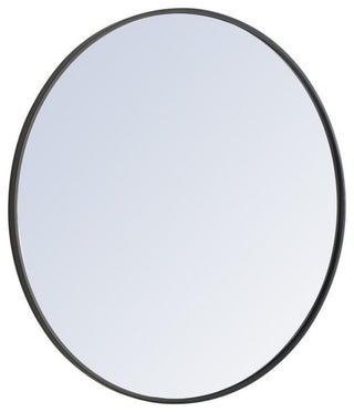 Elegant Decor Eternity 32" Round Metal Frame Mirror in Black