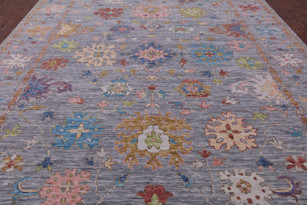 Hand-Knotted Turkish Oushak Rug 9' 10" X 14' 2" - Q15734