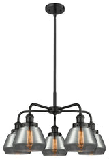 Innovations Fulton 5 24.5" Chandelier Matte Black