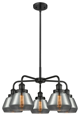 Innovations Fulton 5 24.5" Chandelier Matte Black