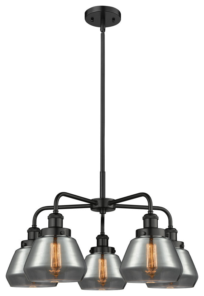Innovations Fulton 5 24.5" Chandelier Matte Black