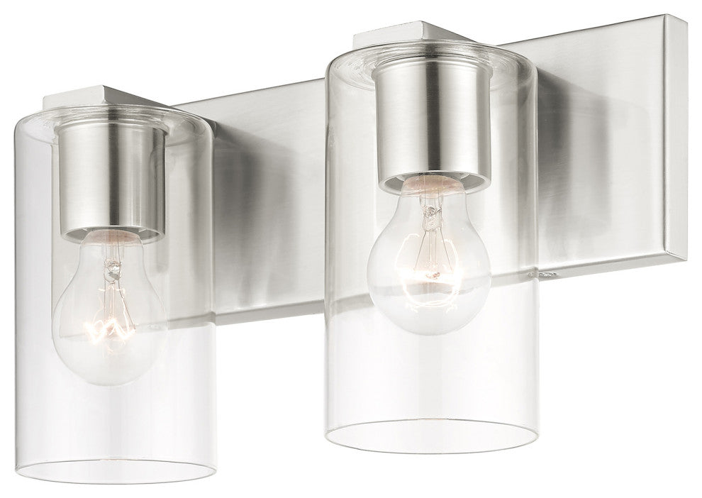 Livex Lighting Zurich 2 Light Brushed Nickel Vanity Sconce