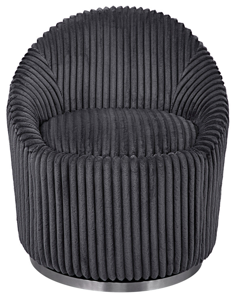 Uttermost Crue Gray Fabric Swivel Chair