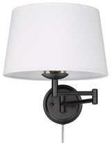 Eleanor 1 Light Articulating Wall Sconce With Modern White Shade Shade
