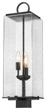 Sana Three Light Outdoor Post Mount, Black