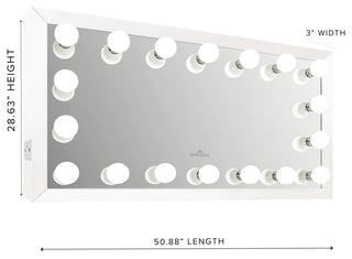 Starlight Wide Hollywood Lighted Vanity Mirror, White