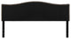 Lexington Upholstered King Size Headboard with Accent Nail Trim in Black Fabric