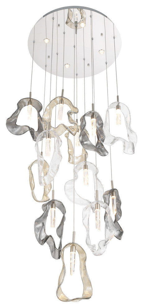 Norah 12L 24" Polished Nickel Mix Chandelier