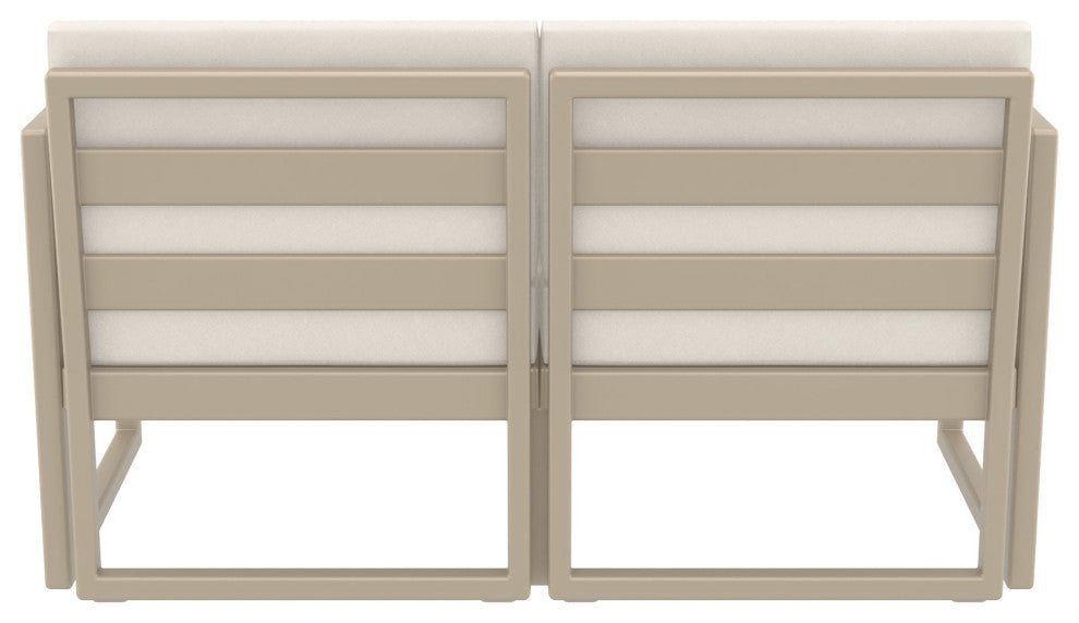 Mykonos Patio Loveseat Taupe With Acrylic Fabric Natural Cushion