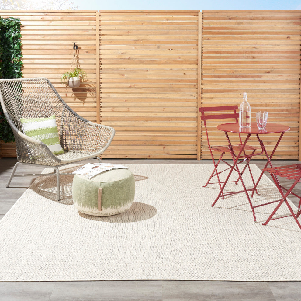 Nourison Courtyard 8' x 10' Ivory Silver Modern Area Rug