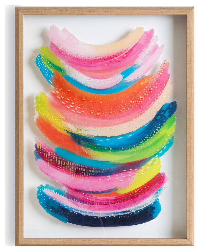 Blake Bright Abstract Framed Printed Glass by Ettavee, Natural 18x24