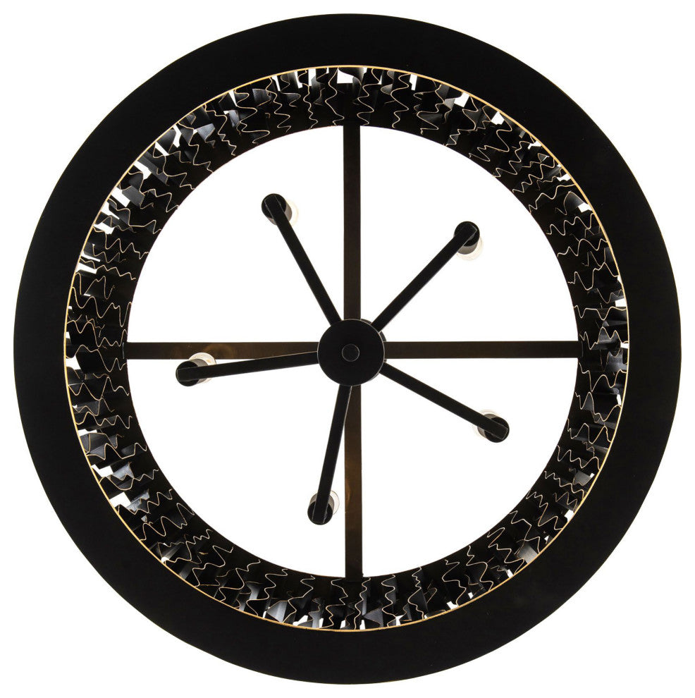 Estela 5-Lt Pendant - Matte Black/French Gold