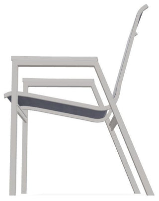 Bazza Sling Stackable Outdoor Dining Chair, Collect Indigo/Warm Gray