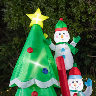 Christmas Inflatable Xmas Outdoor Lighted DÃ©cor, Snowman & Tree
