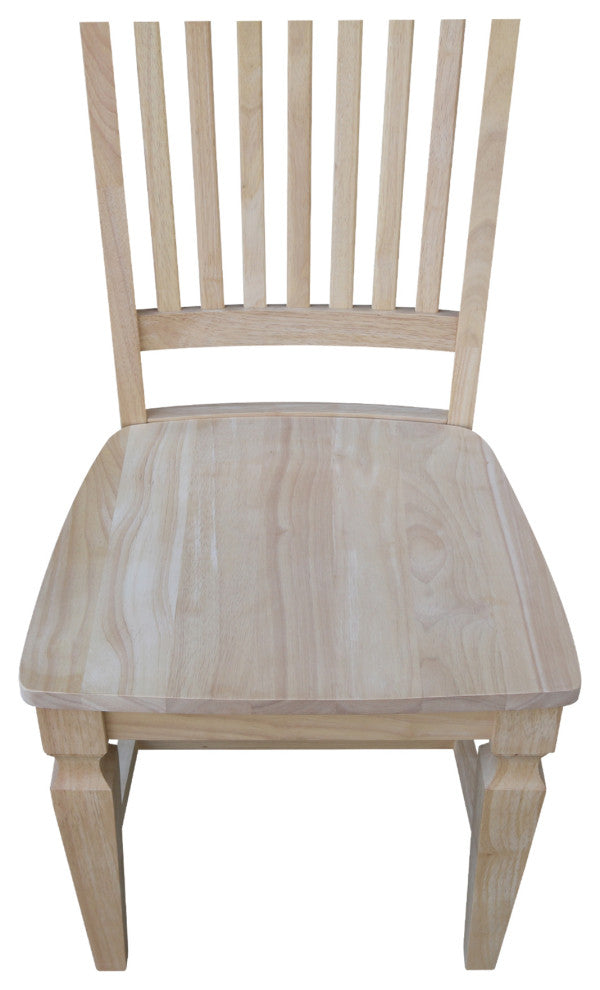 Vista Slat Back Chairs, Set of 2, Unfinished