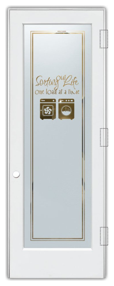 Laundry Door - Sorting Out Life Washer Dryer - Primed - 36" x 84" - Knob on...