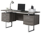 Computer Desk Home Office Laptop Storage Drawers 60"L Work Metal Brown